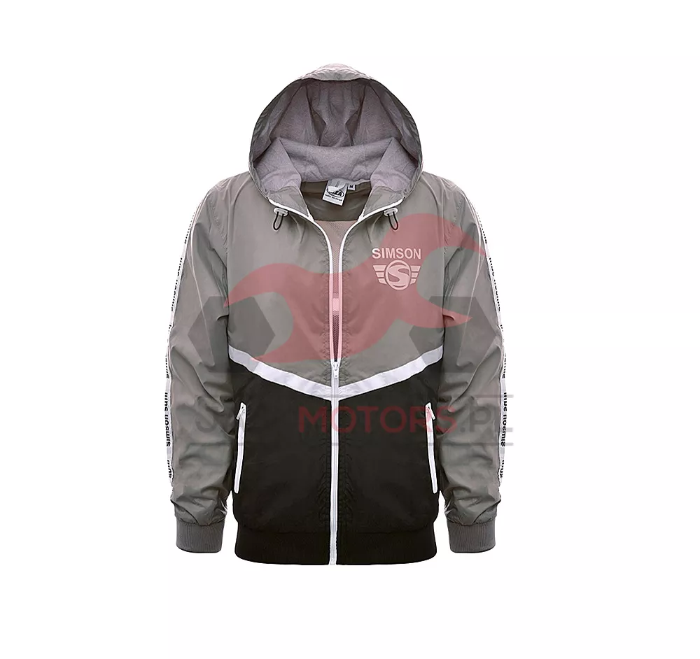 HOODED WIND JACKET GREY - BLACK - WHITE SIMSON SUHL SIZE M - Jack