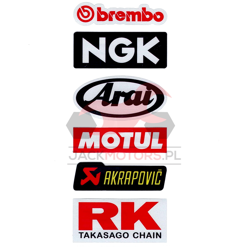 NAKLEJKI MOTOCYKLOWE ZESTAW VER.081 8X21CM MAŁE - Jack Motors